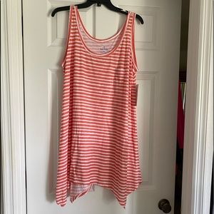 Peach and white striped swimsuit coverup. NWT.  Kate Parks, L.